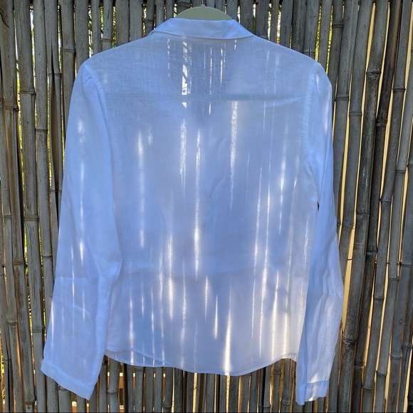 Nygårds Anna crisp white linen half button tunic shirt S - Picture 5 of 10